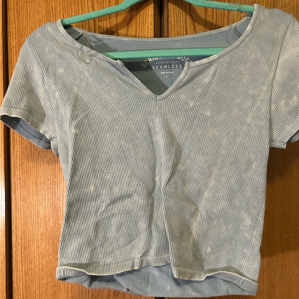 Gray Fitted Crop Short Sleeve T-Shirt